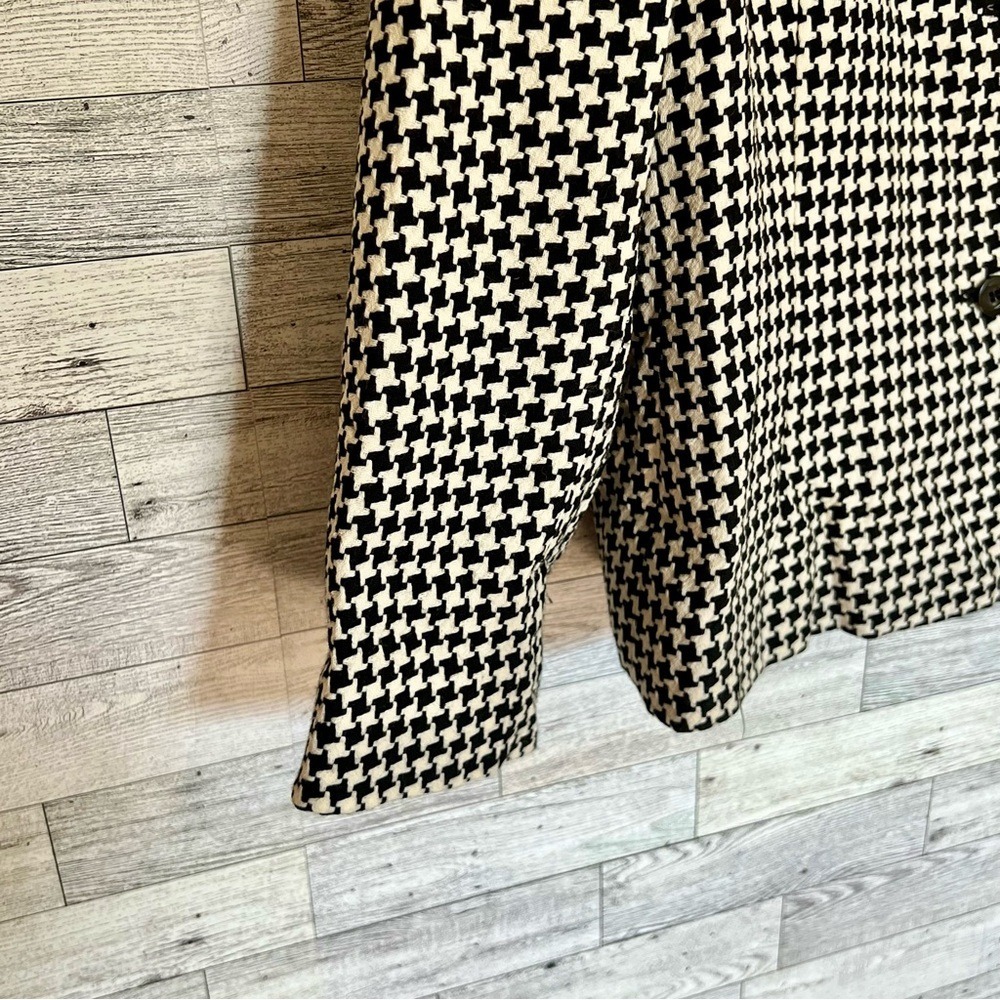 Rena Rowan 100% Wool Houndstooth Blazer Single-Breasted Fully Lined Sz-Large - Picture 9 of 15
